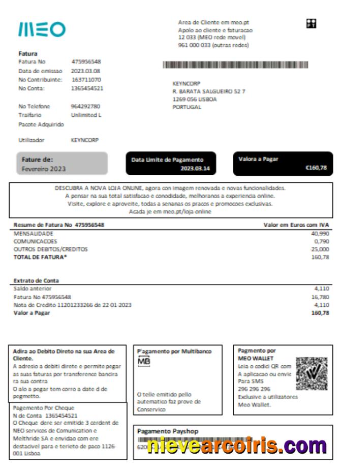 MEO utility business bill